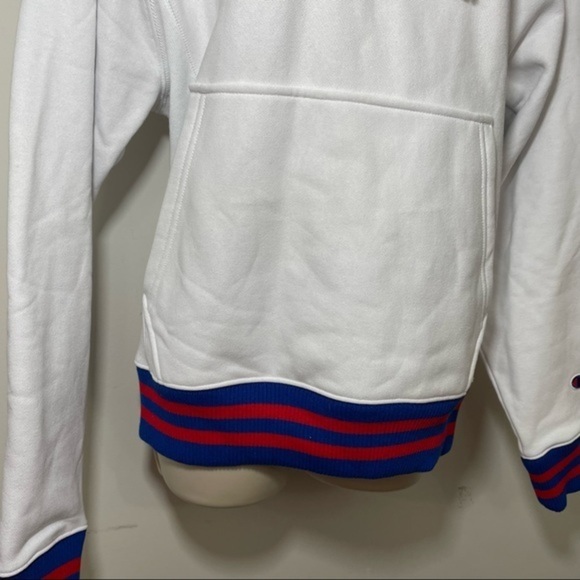 Champion Reverse Weave Hoodie: White Small S Sweatshirt Long Sleeve Pocket Mint - Picture 6 of 13